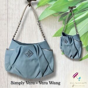 Simply Vera VERA WANG - shoulder bag - baby blue gray - silver chain strap